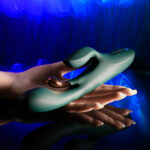 Evolved GOLDEN GODDESS - Green USB Rechargeable Rabbit Vibrator with G-Spot Flicker - Image 7