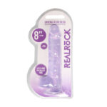 REALROCK 8'' Realistic Dildo With Balls - Purple 20.3 cm Dong - Image 3