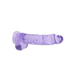 RealRock 9'' Realistic Dildo With Balls - Purple 22.9 cm Dong - Image 5
