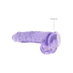 RealRock 9'' Realistic Dildo With Balls - Purple 22.9 cm Dong - Image 7