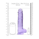 RealRock 9'' Realistic Dildo With Balls - Purple 22.9 cm Dong - Image 8