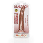 REALROCK Realistic Slim Dildo with Suction Cup - 20.5cm - Tan 20.5 cm (8'') Dong - Image 7