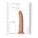 REALROCK Realistic Slim Dildo with Suction Cup - 20.5cm - Tan 20.5 cm (8'') Dong - Image 8