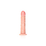 REALROCK Realistic Regular Curved Dildo with Suction Cup - 18 cm - Flesh 18 cm (7'') Dong - Image 4