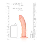 REALROCK Realistic Regular Curved Dildo with Suction Cup - 18 cm - Flesh 18 cm (7'') Dong - Image 8