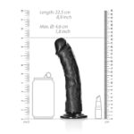 REALROCK Realistic Regular Curved Dildo with Suction Cup - 20 cm - Black 20 cm (8'') Dong - Image 7