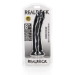 REALROCK Realistic Regular Curved Dildo with Suction Cup - 20 cm - Black 20 cm (8'') Dong - Image 8