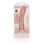 REALROCK Realistic Regular Curved Dildo with Suction Cup - 20 cm - Flesh 20 cm (8'') Dong - Image 7