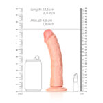 REALROCK Realistic Regular Curved Dildo with Suction Cup - 20 cm - Flesh 20 cm (8'') Dong - Image 8
