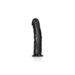 REALROCK Realistic Regular Curved Dildo with Suction Cup - 23 cm - Black 23 cm (9'') Dong - Image 5