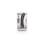 REALROCK Realistic Regular Curved Dildo with Suction Cup - 23 cm - Black 23 cm (9'') Dong - Image 7