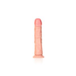 REALROCK Realistic Regular Curved Dildo with Suction Cup - 23 cm - Flesh 23 cm (9'') Dong - Image 4