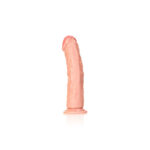 REALROCK Realistic Regular Curved Dildo with Suction Cup - 23 cm - Flesh 23 cm (9'') Dong - Image 5