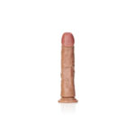 REALROCK Realistic Regular Curved Dildo with Suction Cup - 23 cm - Tan 23 cm (9'') Dong - Image 4
