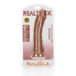 REALROCK Realistic Regular Curved Dildo with Suction Cup - 23 cm - Tan 23 cm (9'') Dong - Image 7