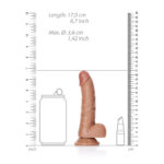 REALROCK Realistic Regular Curved Dong with Balls - 15.5 cm - Tan 15.5 cm (6'') Dong - Image 8