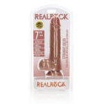 REALROCK Straight Realistic Dildo with Balls - 18 cm - Tan 18 cm (7'') Dong - Image 7