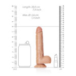 REALROCK Straight Realistic Dildo with Balls - 18 cm - Tan 18 cm (7'') Dong - Image 8