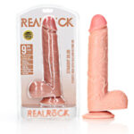REALROCK Straight Realistic Dildo with Balls - 23 cm - Flesh 23 cm (9'') Dong
