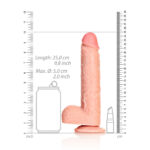 REALROCK Straight Realistic Dildo with Balls - 23 cm - Flesh 23 cm (9'') Dong - Image 8