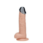 REALROCK Metal Head 6'' Rechargeable Dildo - Flesh - Flesh 16.2 cm USB Rechargeable Vibrating Dildo with Metal Head and Wireless Remote - Image 2