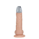 REALROCK Metal Head 6'' Rechargeable Dildo - Flesh - Flesh 16.2 cm USB Rechargeable Vibrating Dildo with Metal Head and Wireless Remote - Image 3