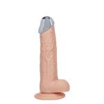 REALROCK Metal Head 6'' Rechargeable Dildo - Flesh - Flesh 16.2 cm USB Rechargeable Vibrating Dildo with Metal Head and Wireless Remote - Image 4