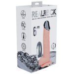 REALROCK Metal Head 6'' Rechargeable Dildo - Flesh - Flesh 16.2 cm USB Rechargeable Vibrating Dildo with Metal Head and Wireless Remote - Image 7