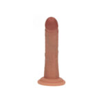 REALROCK Dual Density 6'' Vibrating Silicone Dildo - Tan - Tan 15.2 cm USB Rechargeable Vibrating Dildo - Image 3