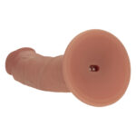 REALROCK Dual Density 6'' Vibrating Silicone Dildo - Tan - Tan 15.2 cm USB Rechargeable Vibrating Dildo - Image 5