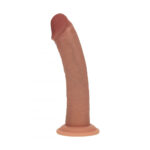 REALROCK Dual Density 8'' Vibrating Silicone Dildo - Tan - Tan 20.3 cm USB Rechargeable Vibrating Dildo - Image 2