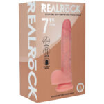 REALROCK Dual Density 7'' Vibrating & Thrusting Dildo - Flesh - Flesh 17.8 cm USB Rechargeable Vibrating & Thrusting Dildo - Image 6