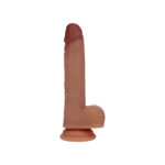 REALROCK Dual Density 7'' Vibrating & Thrusting Dildo - Tan - Tan 17.8 cm USB Rechargeable Vibrating & Thrusting Dildo - Image 2