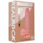 REALROCK Dual Density 8'' Vibrating & Thrusting Dildo - Flesh - Flesh 20.3 cm USB Rechargeable Vibrating & Thrusting Dildo - Image 6