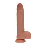 REALROCK Dual Density 8'' Vibrating & Thrusting Dildo - Tan - Tan 20.3 cm USB Rechargeable Vibrating & Thrusting Dildo - Image 2