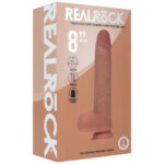REALROCK Dual Density 8'' Vibrating & Thrusting Dildo - Tan - Tan 20.3 cm USB Rechargeable Vibrating & Thrusting Dildo - Image 6