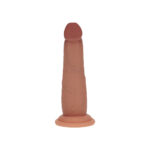 REALROCK Dual Density 6'' Sliding Skin Silicone Dildo - Tan - Tan 15.2 cm Sliding Skin Dildo - Image 5