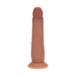 REALROCK Dual Density 8'' Sliding Skin Silicone Dildo - Tan - Tan 20.5 cm Sliding Skin Dildo - Image 5