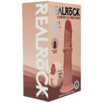 REALROCK Dual Density 8'' Sliding Skin Silicone Dildo - Tan - Tan 20.5 cm Sliding Skin Dildo - Image 8